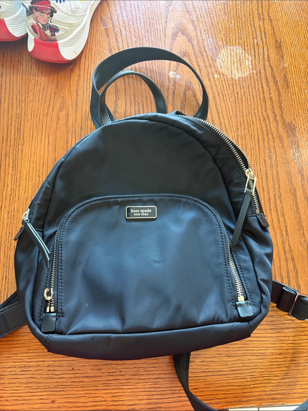 kate spade black nylon mini backpack